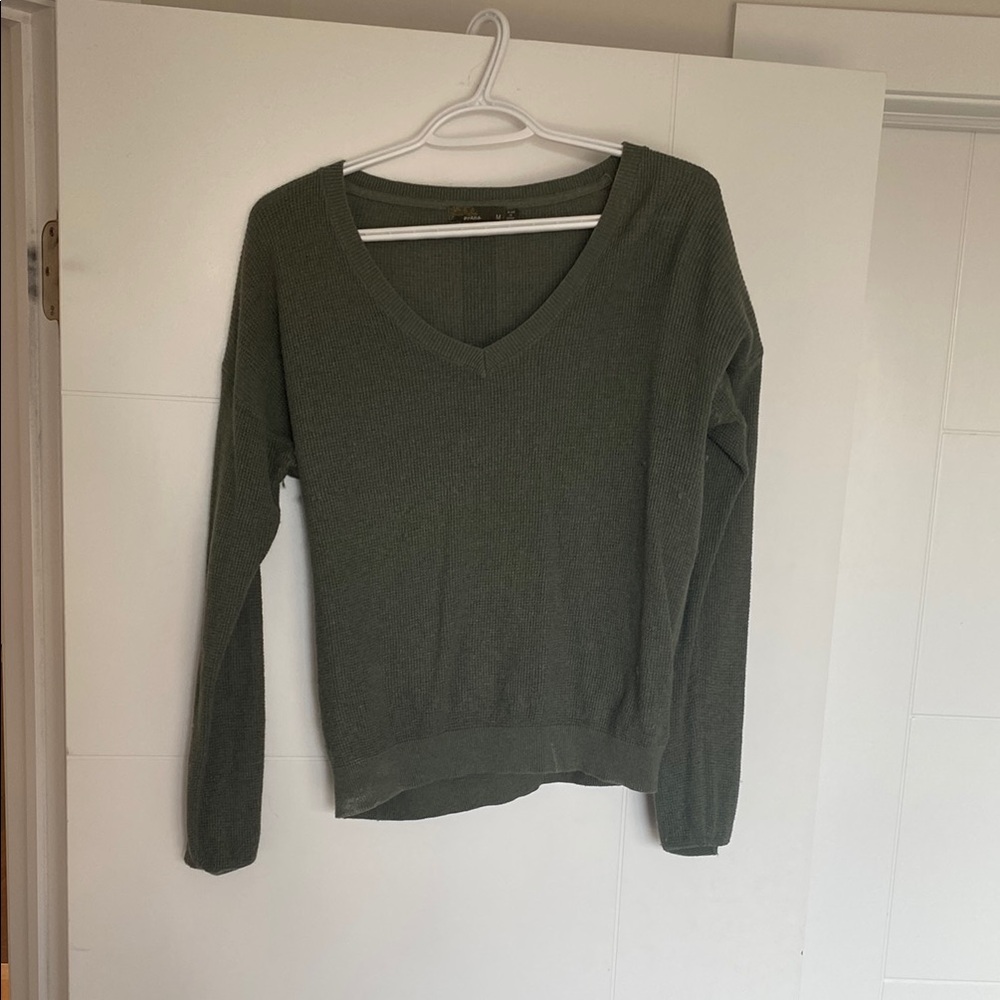 Green V-Neck Sweater